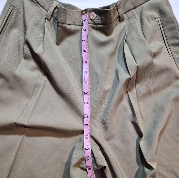 ​VTG Rafaella 100% Pure New Wool Trousers Sage Green Dress Pants Size 16 - Picture 8 of 11